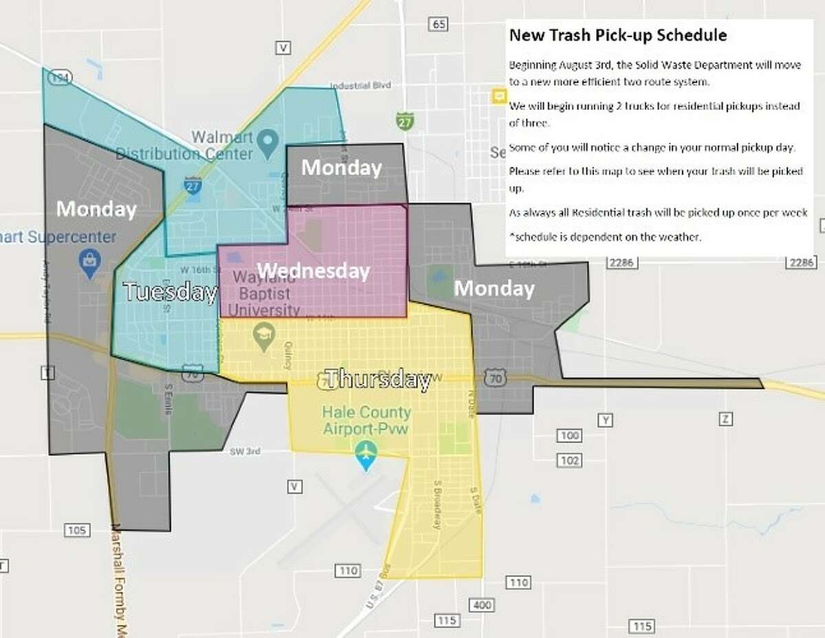 City to start new trash pick-up schedule next week