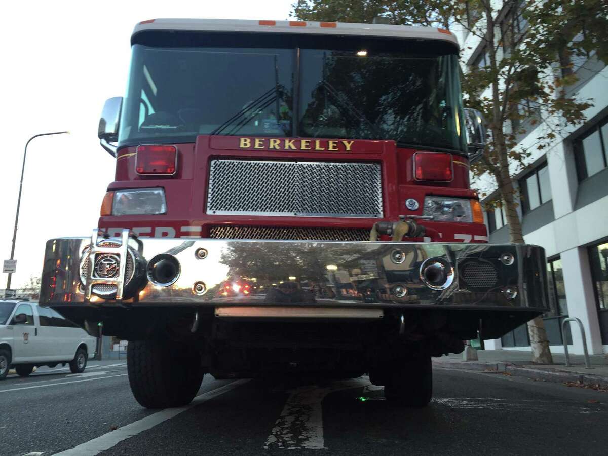 In this file photo, a Berkeley fire truck sits near a two-alarm fire in downtown Berkeley the morning of Friday, Nov. 27, 2015.