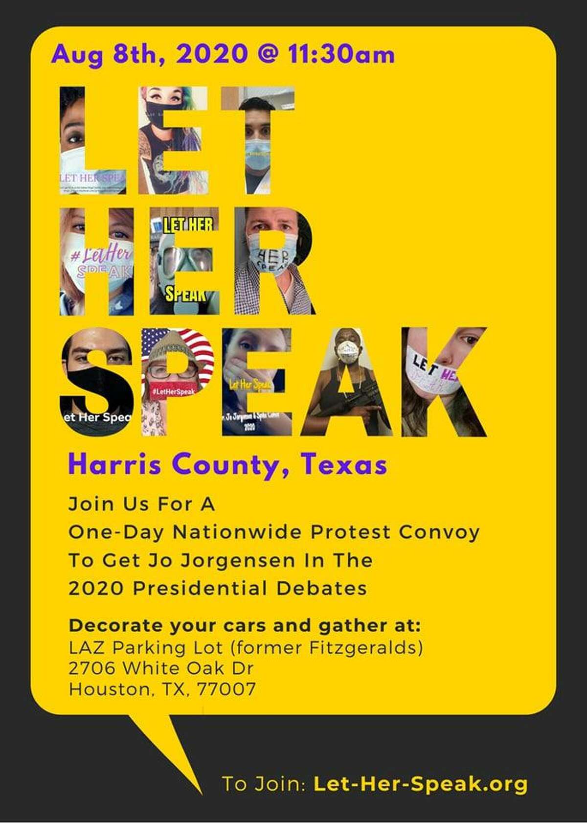 Harris County Libertarian Party is making their voice heard with #letherspeak protest