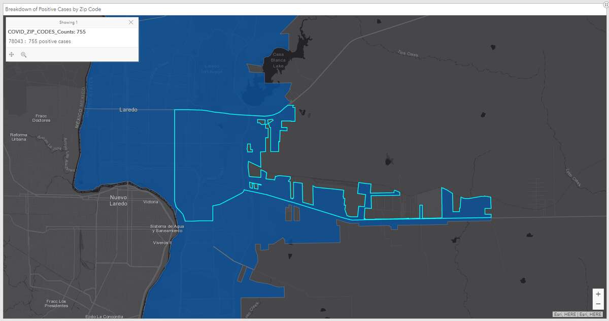 Map Which Laredo zip code is most affected by the coronavirus?
