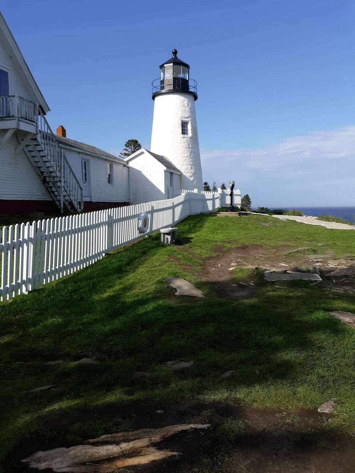 The iconic lighthouse at Pemaquid Point in New Harbor, just a few hundred yards from the author's cabin.
