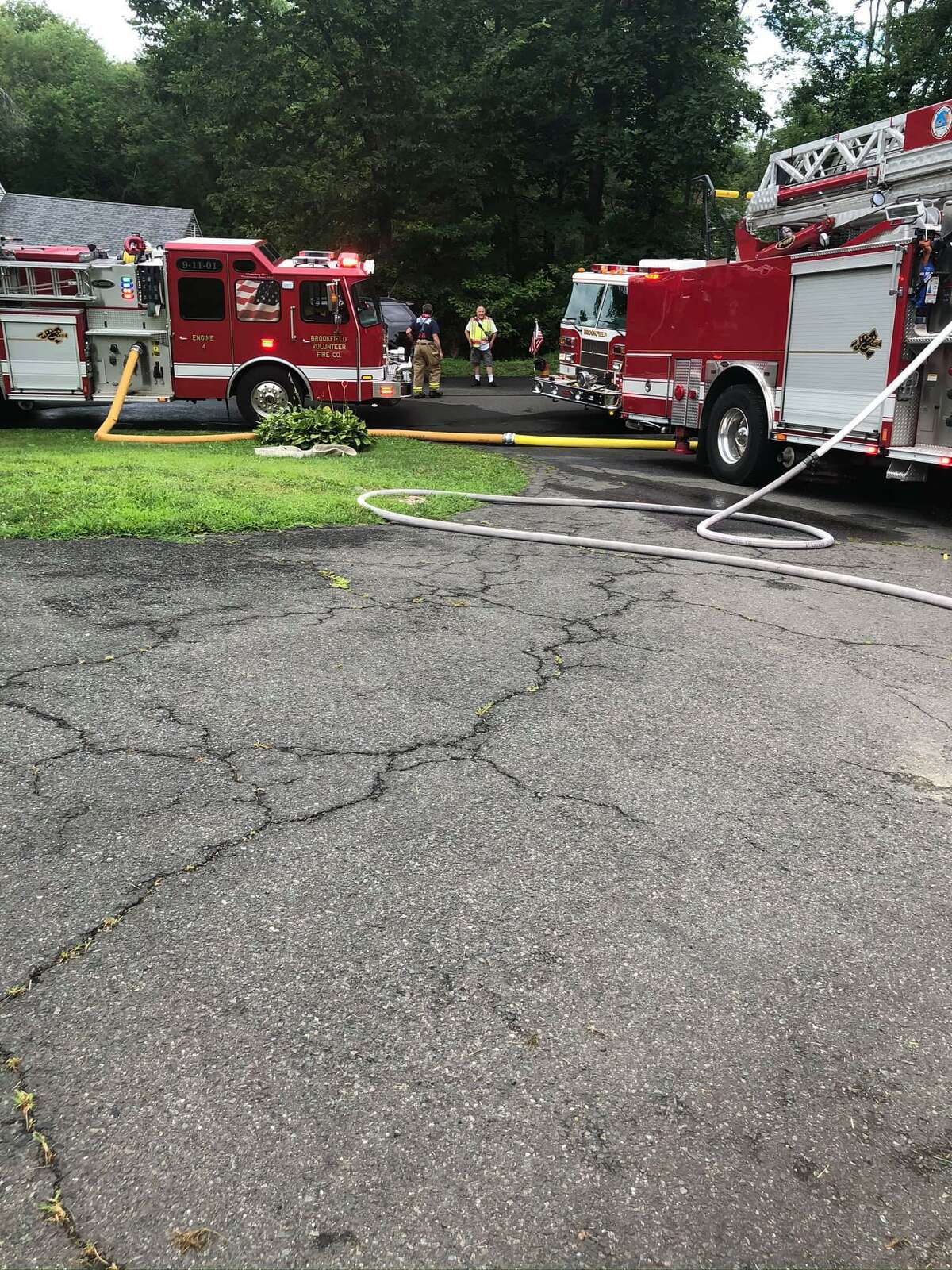 Brookfield firefighters extinguish blaze with potential chemical hazard