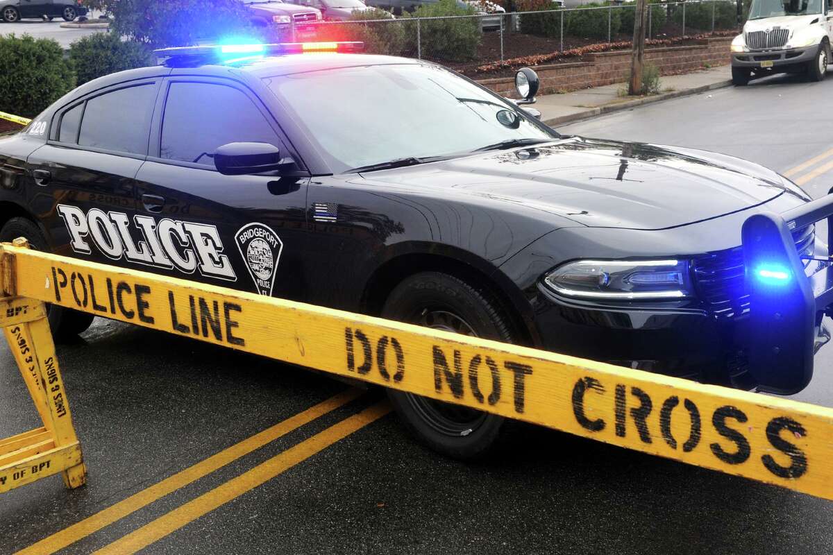 File photo of a Bridgeport, Conn., police cruiser at a crime scene.