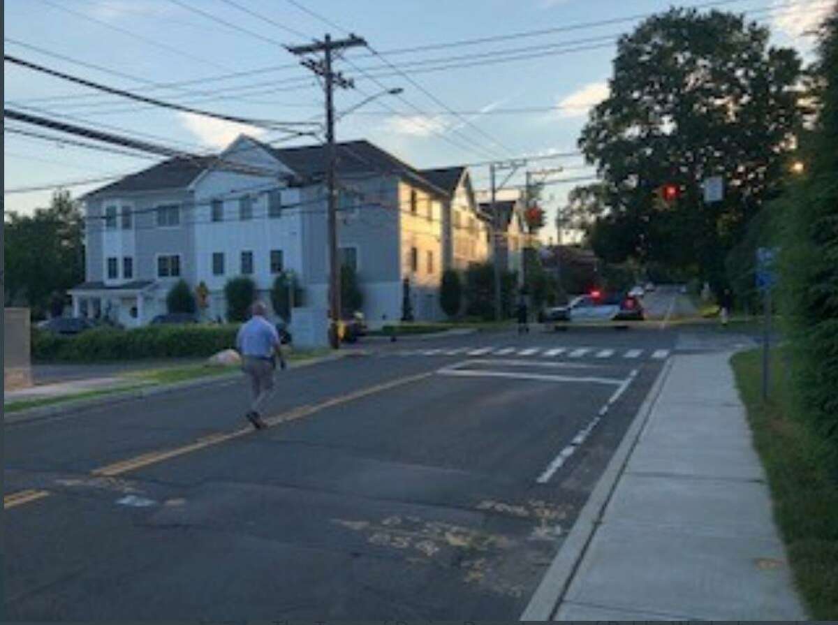 Darien Police posted a photo from the scene where they say shots were fired from a vehicle on West Avenue in Darien Saturday evening. No injuries are being reported.