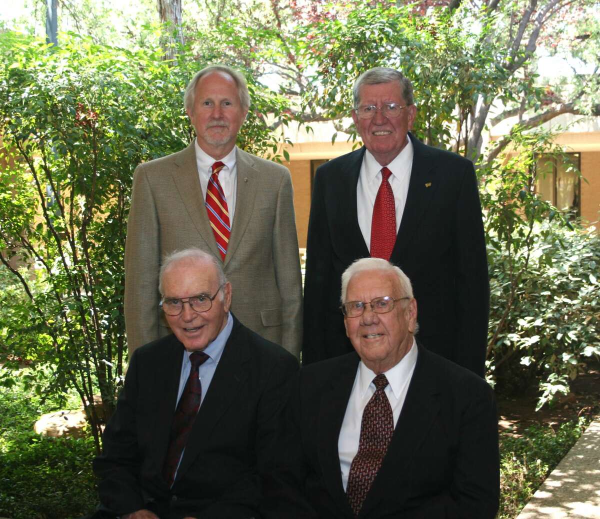 Former MC President David Daniel, back right, is seen with the current president, Steve Thomas, back left, and former presidents Al Langford, front left, and Jess Parrish.