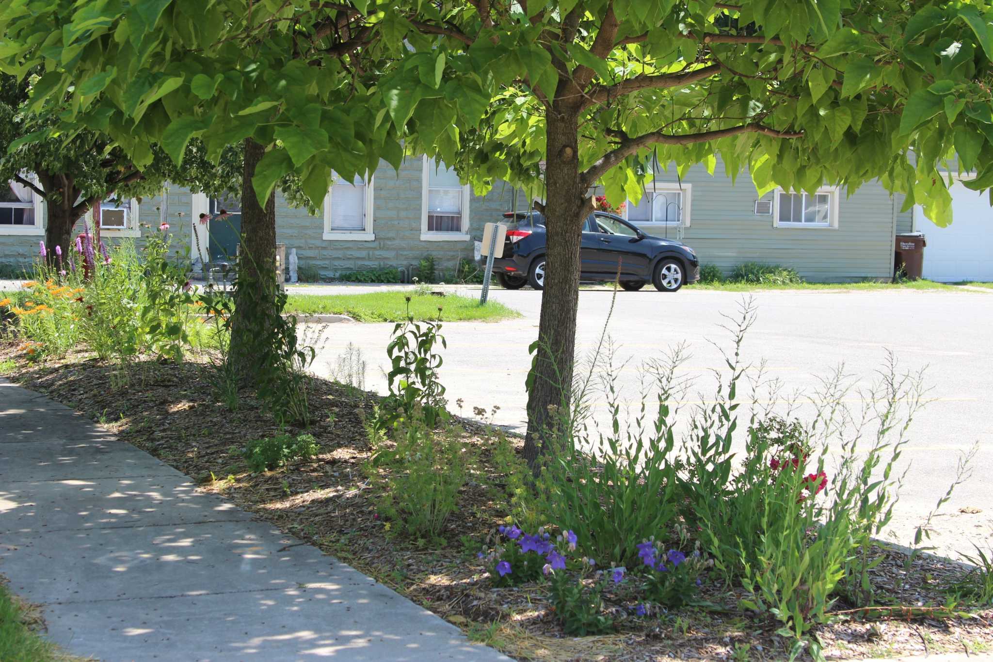 Maintaining gardens in Benzonia