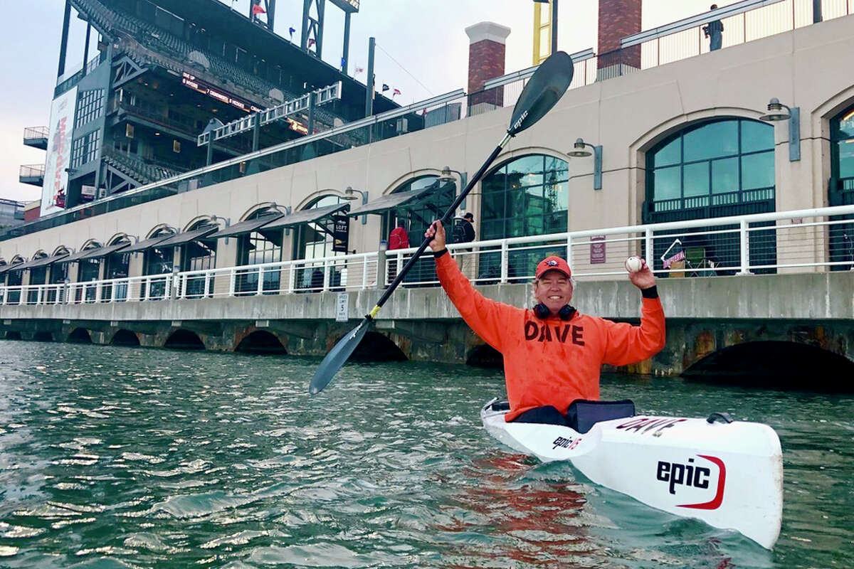 Dave Edlund is known better as McCovey Cove Dave, one of the regular kayakers who catch home run balls that splash in McCovey Cove outside the San Francisco Giants' Oracle Park.