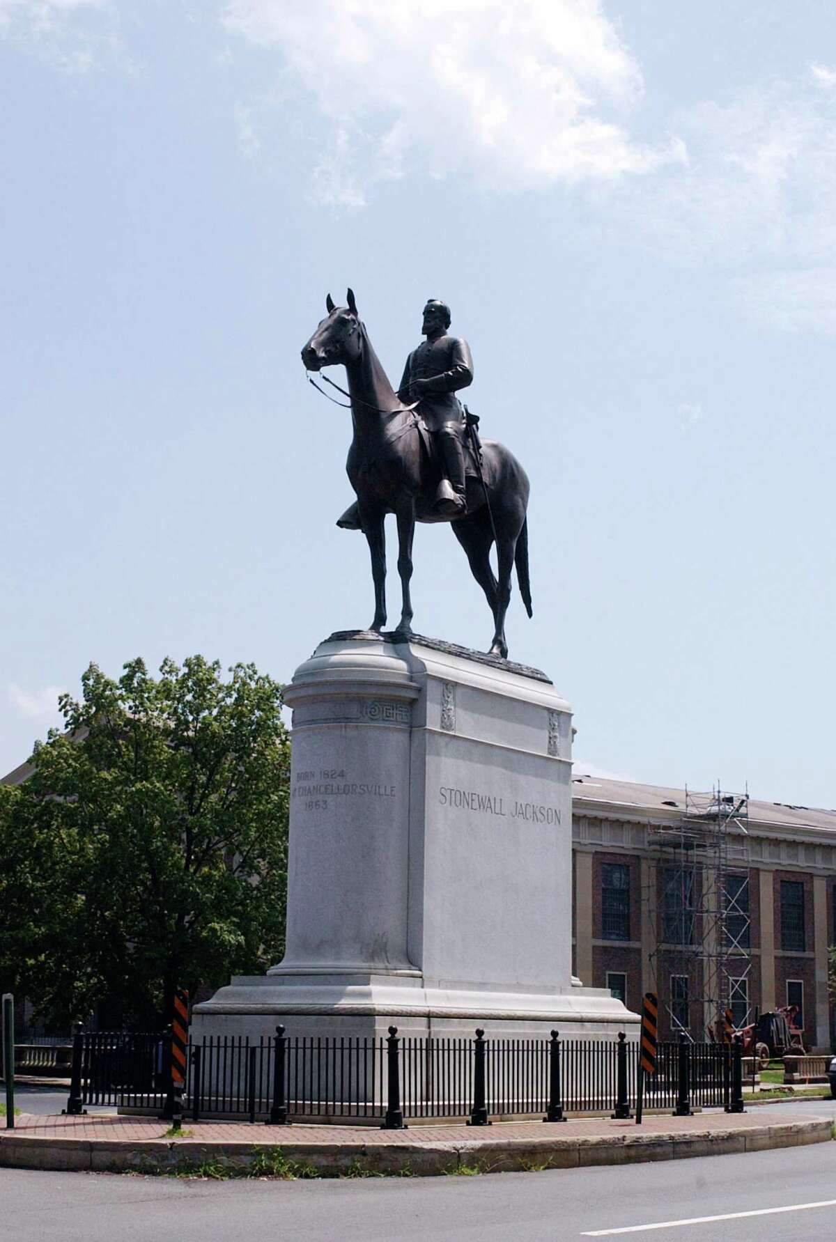 The Gen. Thomas "Stonewall" Jackson Monument is located on Monument Avenue in Richmond, Virginia. The equestrian statue of the famed Confederate general was created by sculptor Frederick William Sievers. (Chuck Myers/MCT) (Stand Alone Photo)