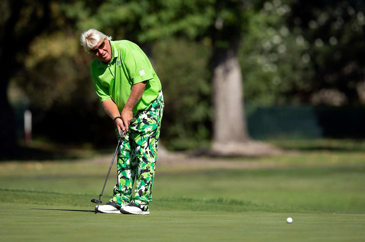 John Daly putts on the 13th hole during the first round of the Safeway Open, Thursday, Sept. 26, 2019 in Napa, Calif.