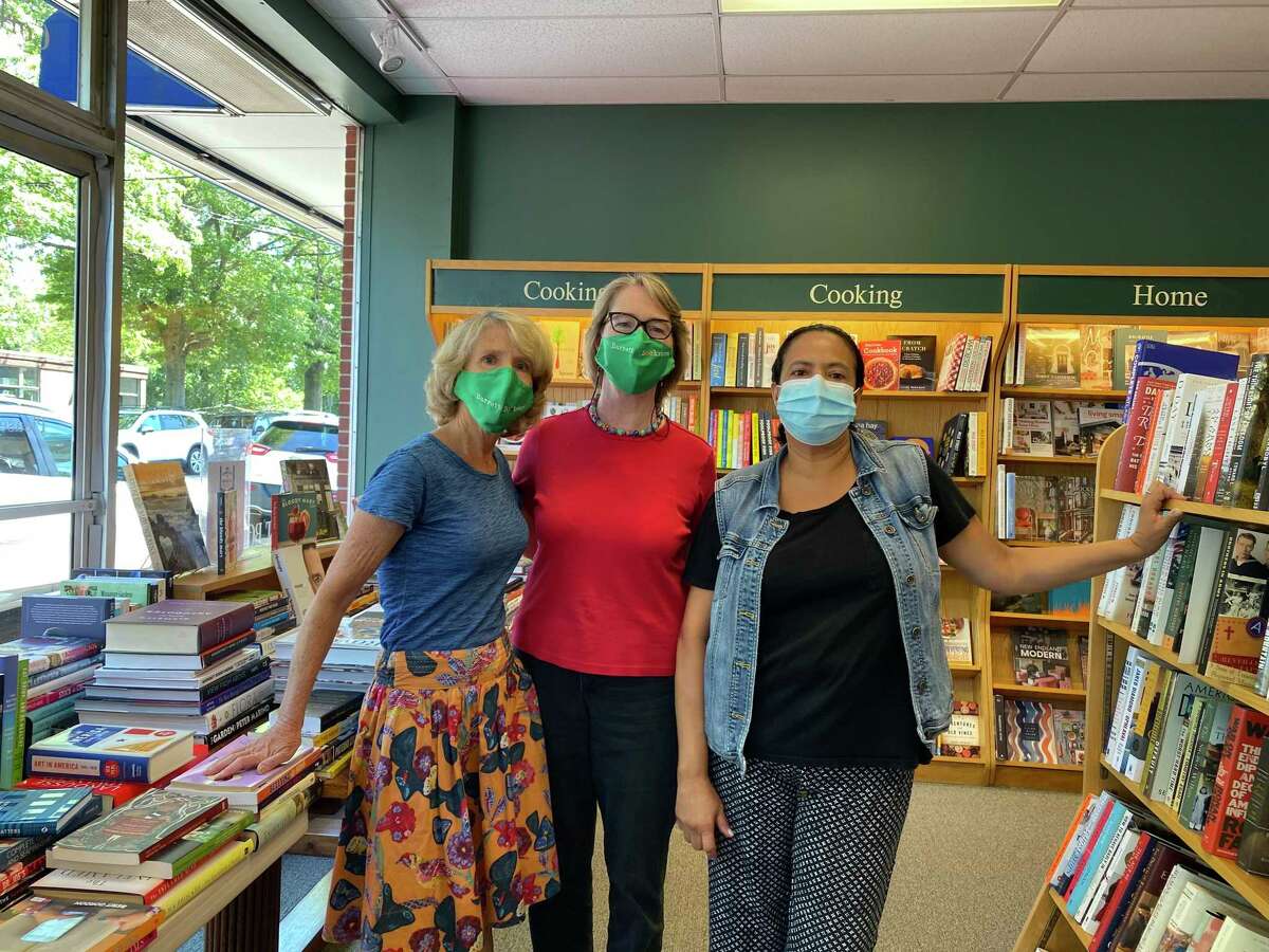 Libby Stowell, Sally Lovegrove, Yvette Morgan, at Barrett Bookstore in Darien