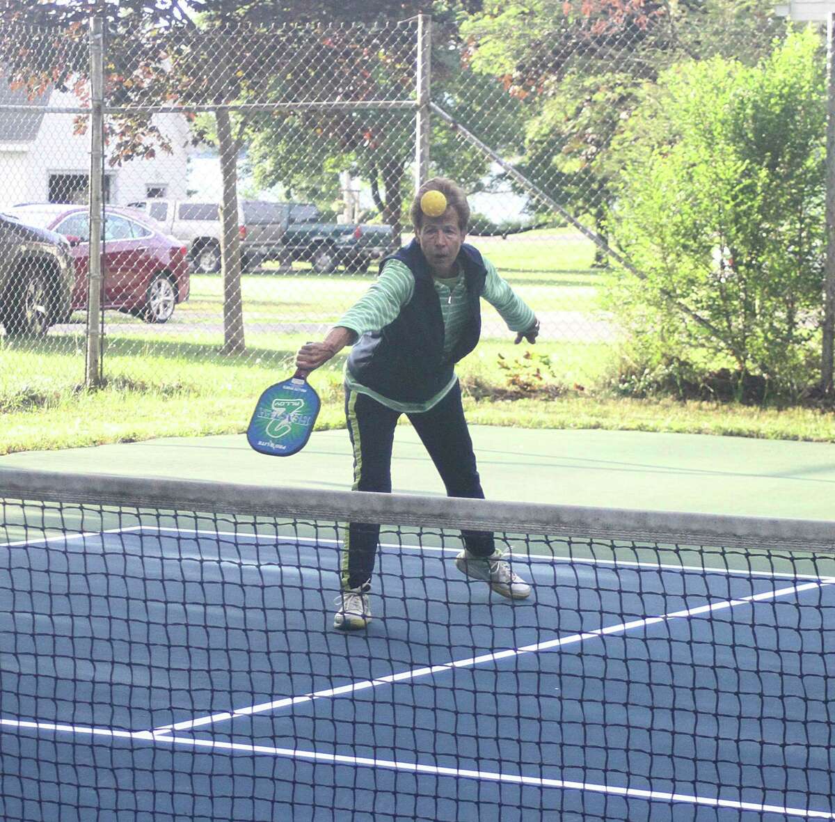 Lakeside Pickleball club christens resurfaced Bear Lake courts