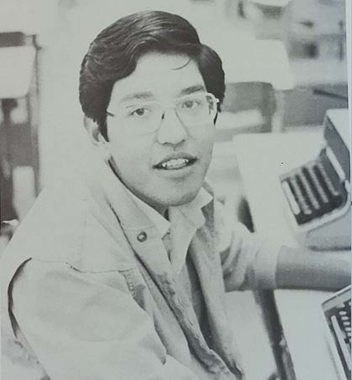 Houston Chronicle food editor Greg Morago attended Boys State in 1977 when he was a student at Casa Grande Union High School in Casa Grande, Ariz. He is shown here in his high school newspaper office.