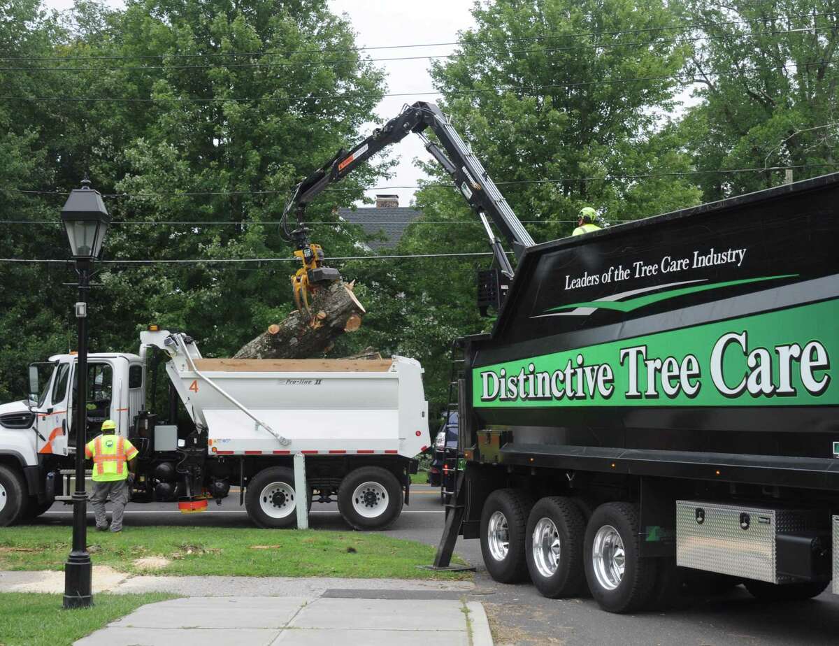 Tree removal and power restoration work continues around town.