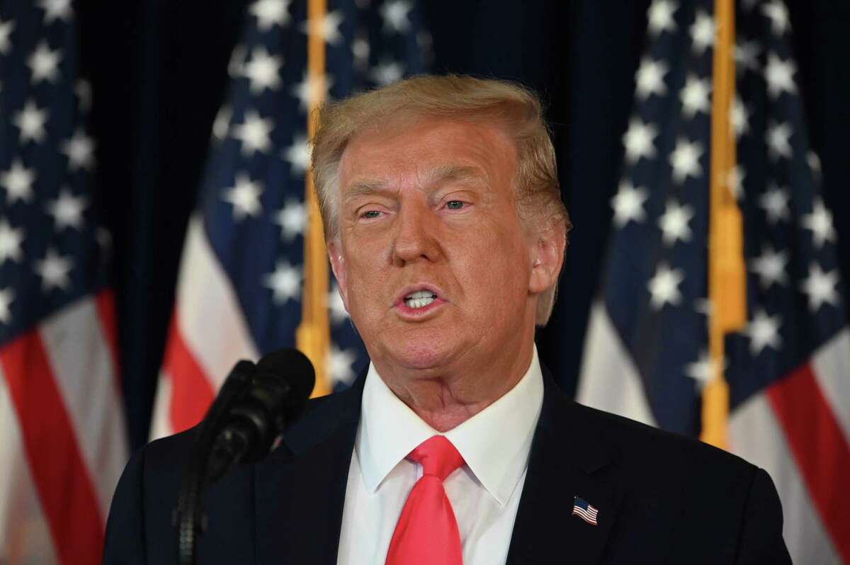 US President Donald Trump speaks during a news conference in Bedminster, New Jersey, on August 8, 2020. (Photo by JIM WATSON / AFP) (Photo by JIM WATSON/AFP via Getty Images)