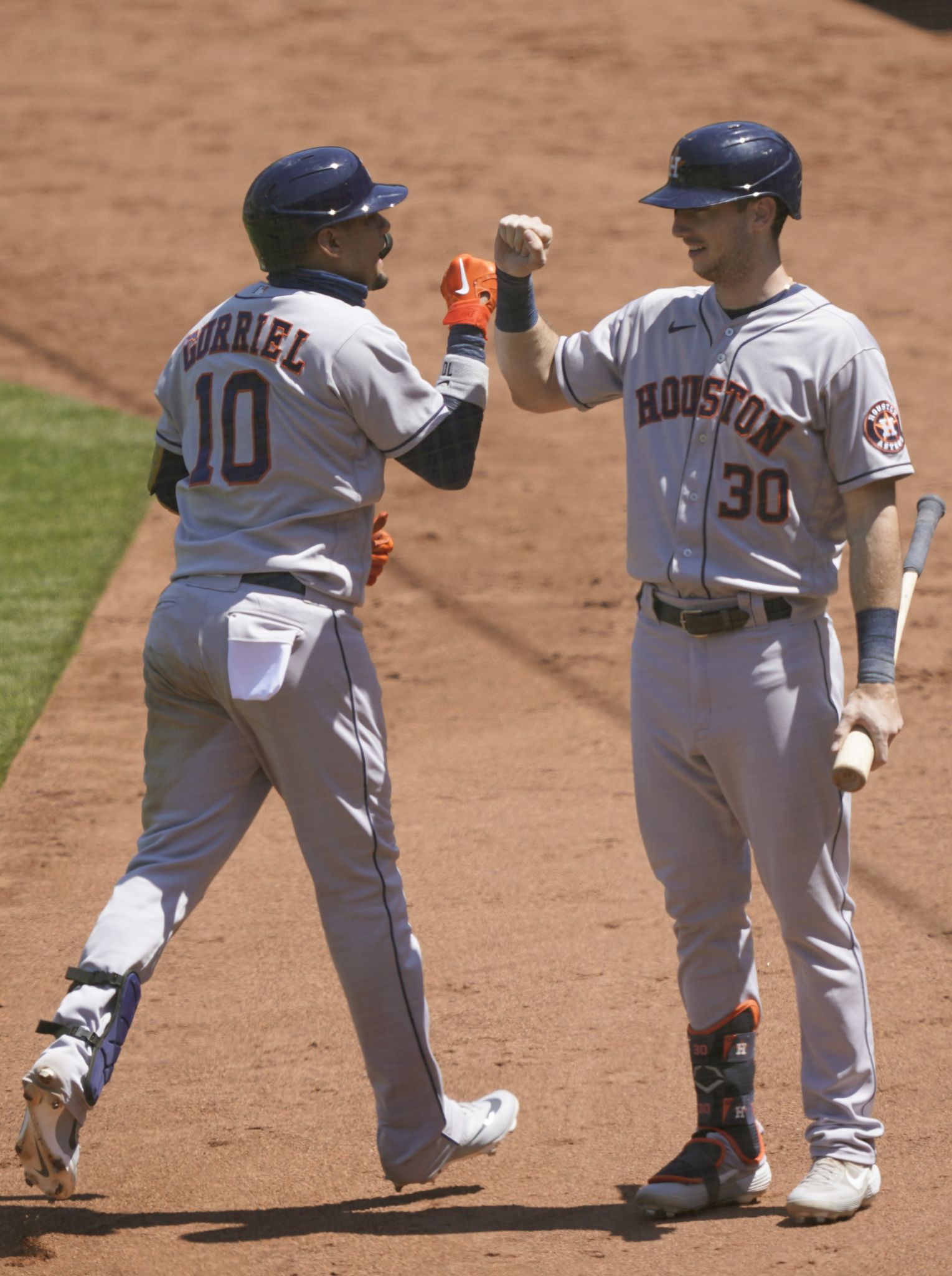 Oakland Athletics center fielder Ramon Laureano cannot catch a single hit  by Houston Astros' Aledmys Diaz during the fifth inning of a baseball game  in Oakland, Calif., Friday, July 8, 2022. (AP