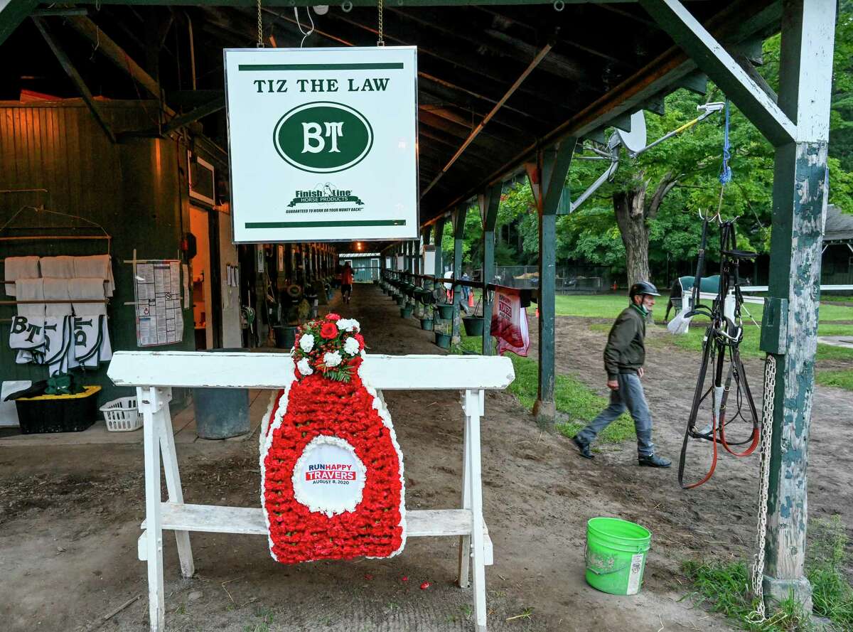 Trainer Barclay Tagg continues with business as usual on the day after the Travers presented by Runhappy and the amazing performance by his charge Tiz the Law at the Saratoga Race Course Sunday Aug.9, 2020 in Saratoga Springs, N.Y. Photo by Skip Dickstein/Special to the Times Union