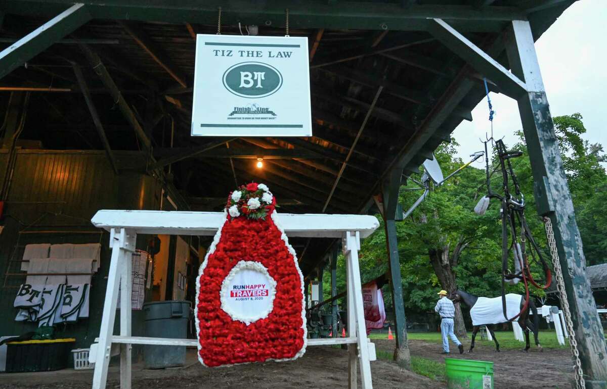 Trainer Barclay Tagg continues with business as usual on the day after the Travers presented by Runhappy and the amazing performance by his charge Tiz the Law at the Saratoga Race Course Sunday Aug.9, 2020 in Saratoga Springs, N.Y. Photo by Skip Dickstein/Special to the Times Union