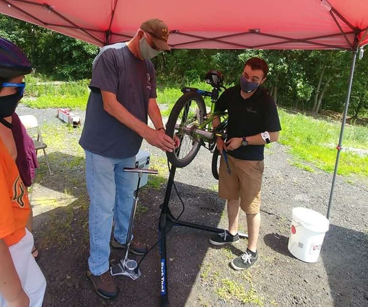 Residents got a bike tune up Saturday, Aug. 8, during the Sutter-Terlizzi American Legion Post 16 of Shelton's bike safety rodeo at the post home on Old Bridgeport Avenue in Shelton.