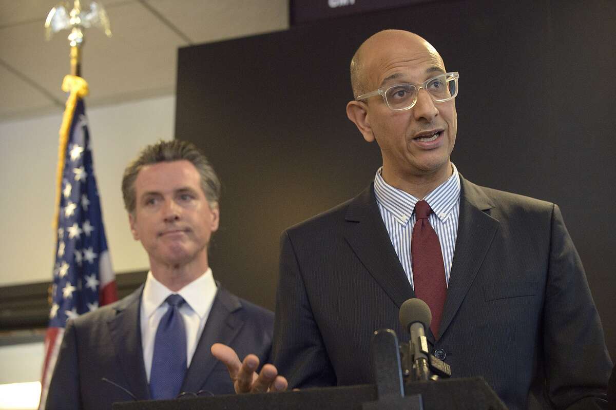 California Health and Human Services Agency Secretary Dr. Mark Ghaly speaks at a news conference in Sacramento on Feb. 27, 2020.