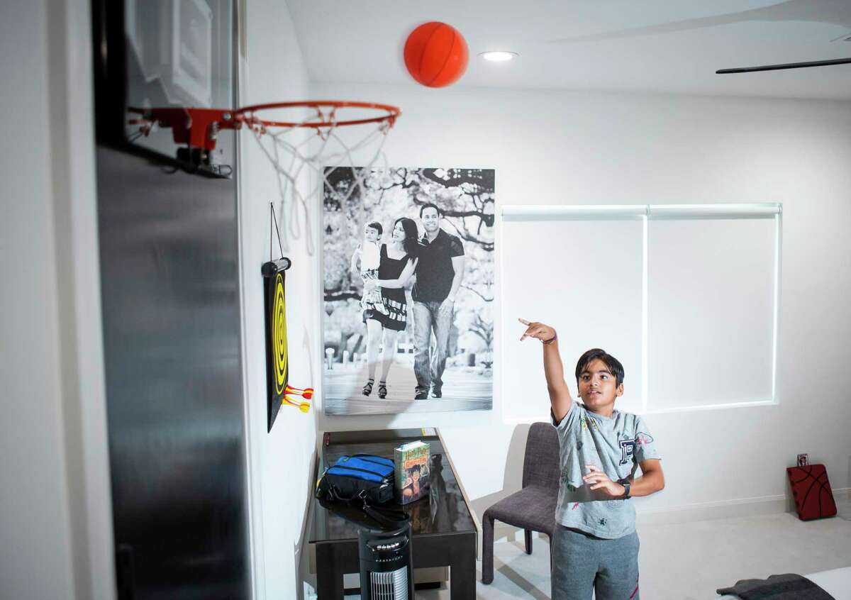 Aryan Magon, who starts sixth grade next week, got a new desk in his bedroom so he can do his schoolwork there. (He'll shoot hoops in his downtime.)