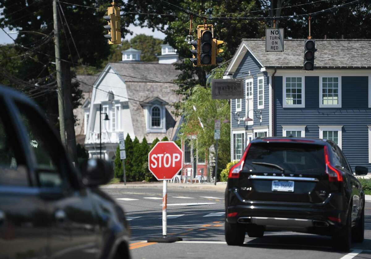 Traffic lights were left without power in the aftermath of Tropical Storm Isaias in the Saugatuck section of Westport, Conn. on Monday, August 10, 2020.