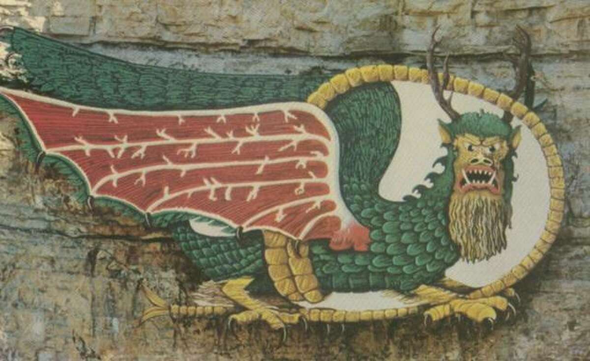 FILE - The original Piasa Bird as it stood, in what is now Lars Hoffman Park, was later donated by the Rotary Club of Alton-Godfrey to the Southwest School District in Piasa.
