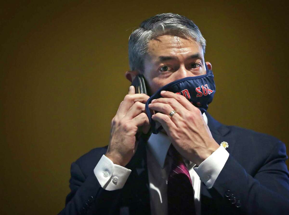 Mayor Ron Nirenberg, seen adjusting his mask as he takes a phone call, has found himself under attack by environmentalists.