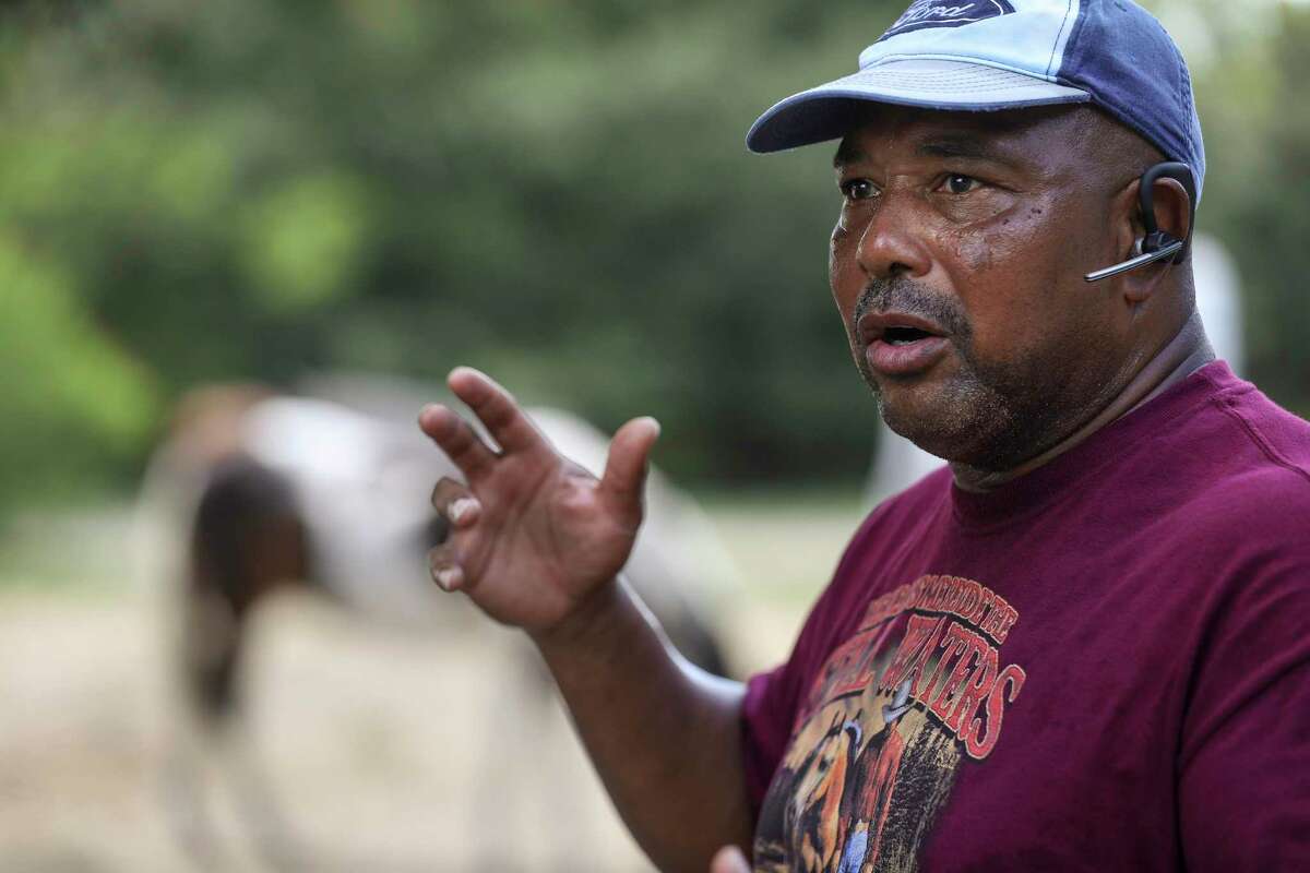 Carl Smith talks about two of his horses that were found slaughtered nearby Sunday night, on Tuesday, Aug. 11, 2020, at his property in Pearland. "I've never seen anything like it," he said. "They family," he said, describing the personalities of the two horses. Authorities in the city are investigating a string of similar horse killings that have occurred since late May.