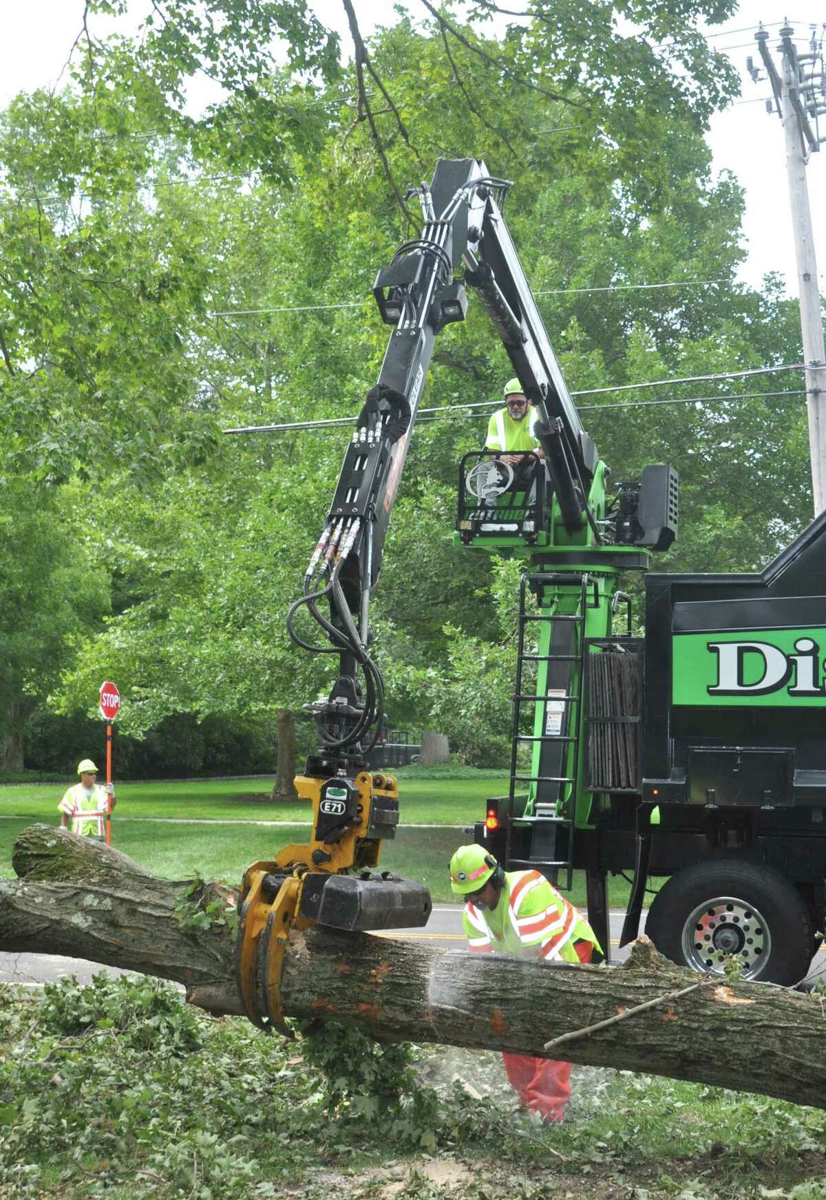 The politicians have been up in arms about Eversource's response to the storm. The guys with chain saws were out working.