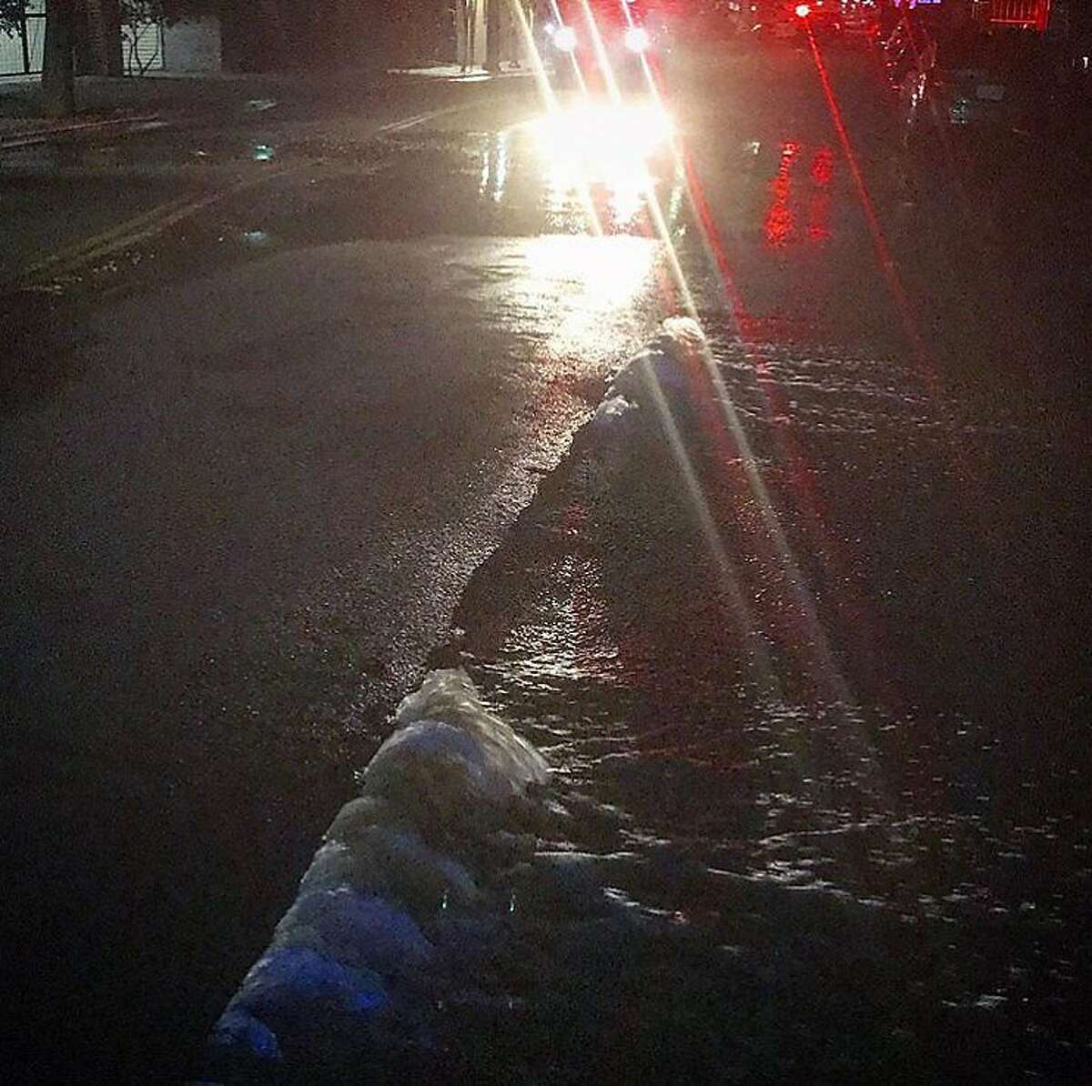 Emeryville police posted this photo of a water main break in their city.