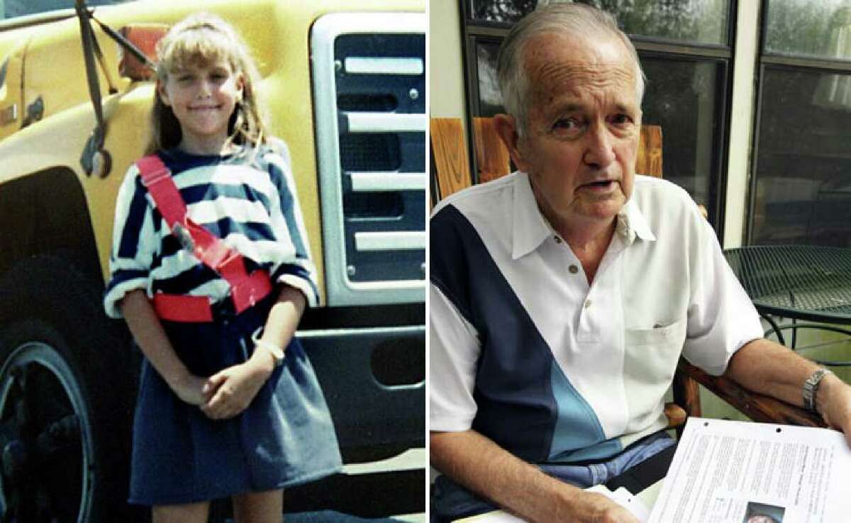Left: Heidi Seeman at age 11 on her last day of school in 1990 — the same year she was killed. (Express-News file photo) Right: "The day I give up on this case is the day I'm not worth anything," says retired Hays County Sheriff Paul Hastings, who has been part of the Heidi Seeman murder investigation for two decades. (Tom Reel/Express-News)