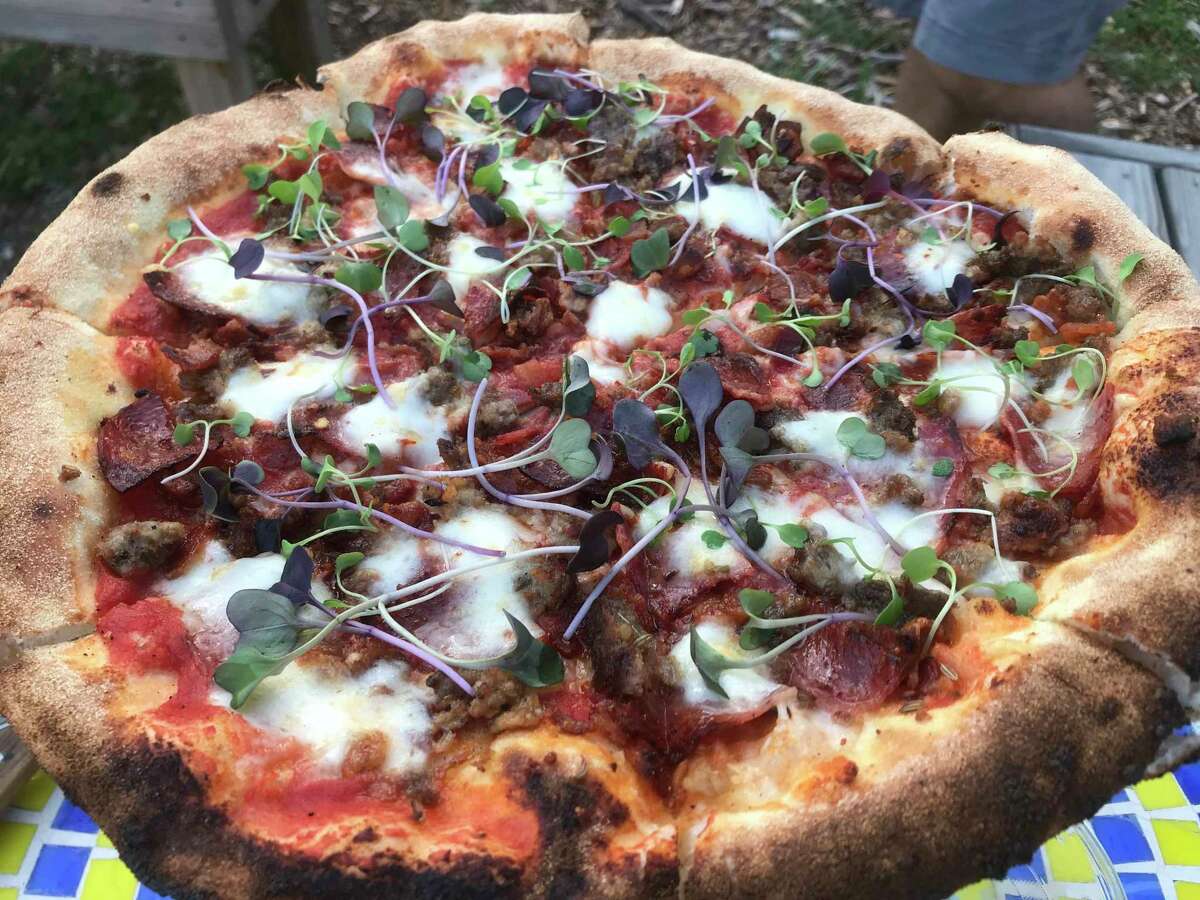 Iron Fish Distillery offers several wood-fired pizzas. (Photo/Robert Myers)