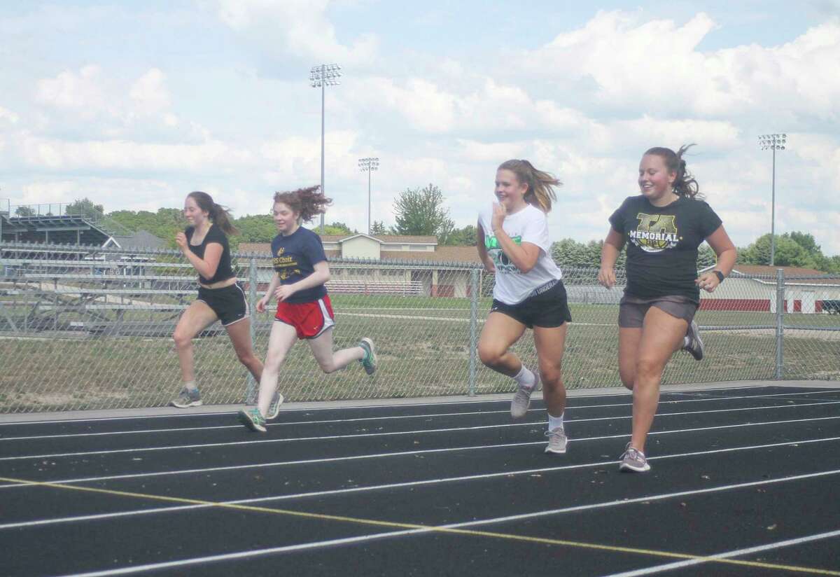 Manistee swim team practices outside of the pool