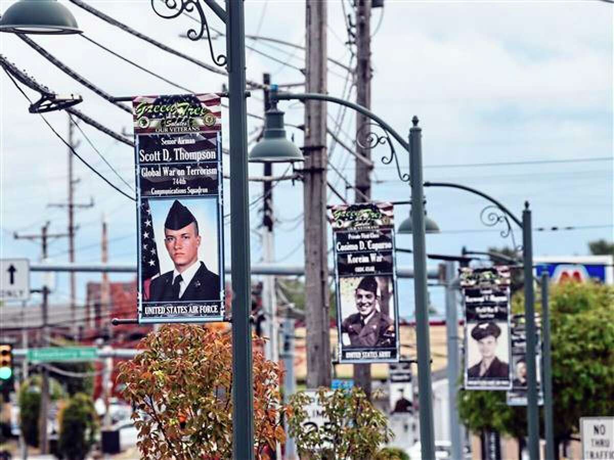 In partnership with the American Legion Auxiliary and the city of Big Rapids, Artworks will be honoring veterans as well as those currently serving with banners throughout downtown Big Rapids. Banners will be hung from November to March. (Courtesy photo)
