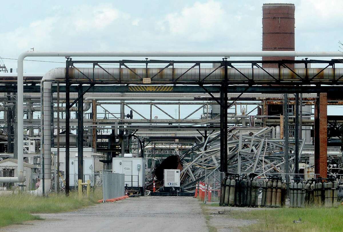 Work is underway Friday at the TPC Group plant in Port Neches, where demolition at the site began Thursday. Photo taken Friday, August 14, 2020 Kim Brent/The Enterprise