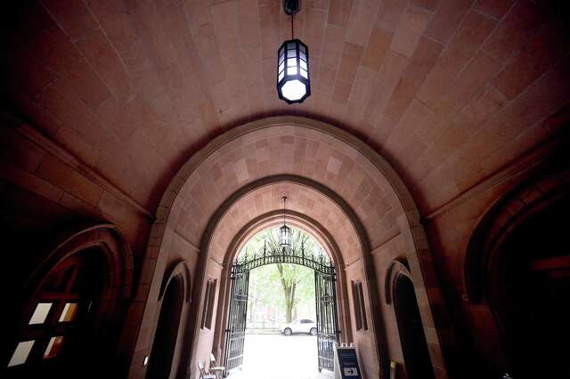 The Phelps Gate entrance to Yale University's Old Campus photographed on August 14, 2020.