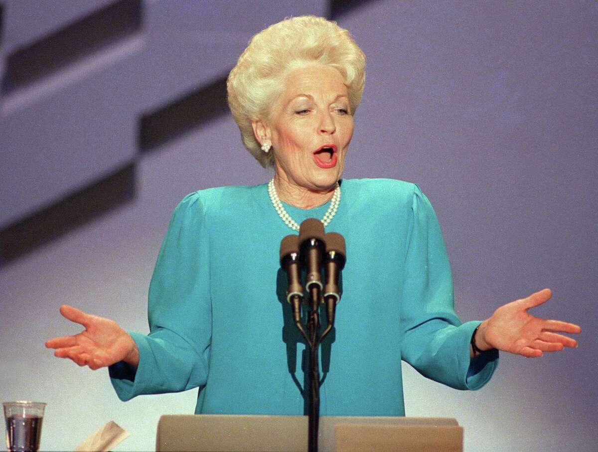 FILE - In this July 18, 1988, file photo then-Texas state treasurer Ann Richards delivers the keynote address at the Democratic National Convention in Atlanta. Clint Eastwood gave the Republicans some offbeat remarks to remember in 2012. Will the Democrats come up with any memorable lines? Some past Democratic convention speeches that live on include Richards' skewering of Vice President George H.W. Bush with the line: "Poor George. He can't help it. He was born with a silver foot in his mouth." (AP Photo/File)
