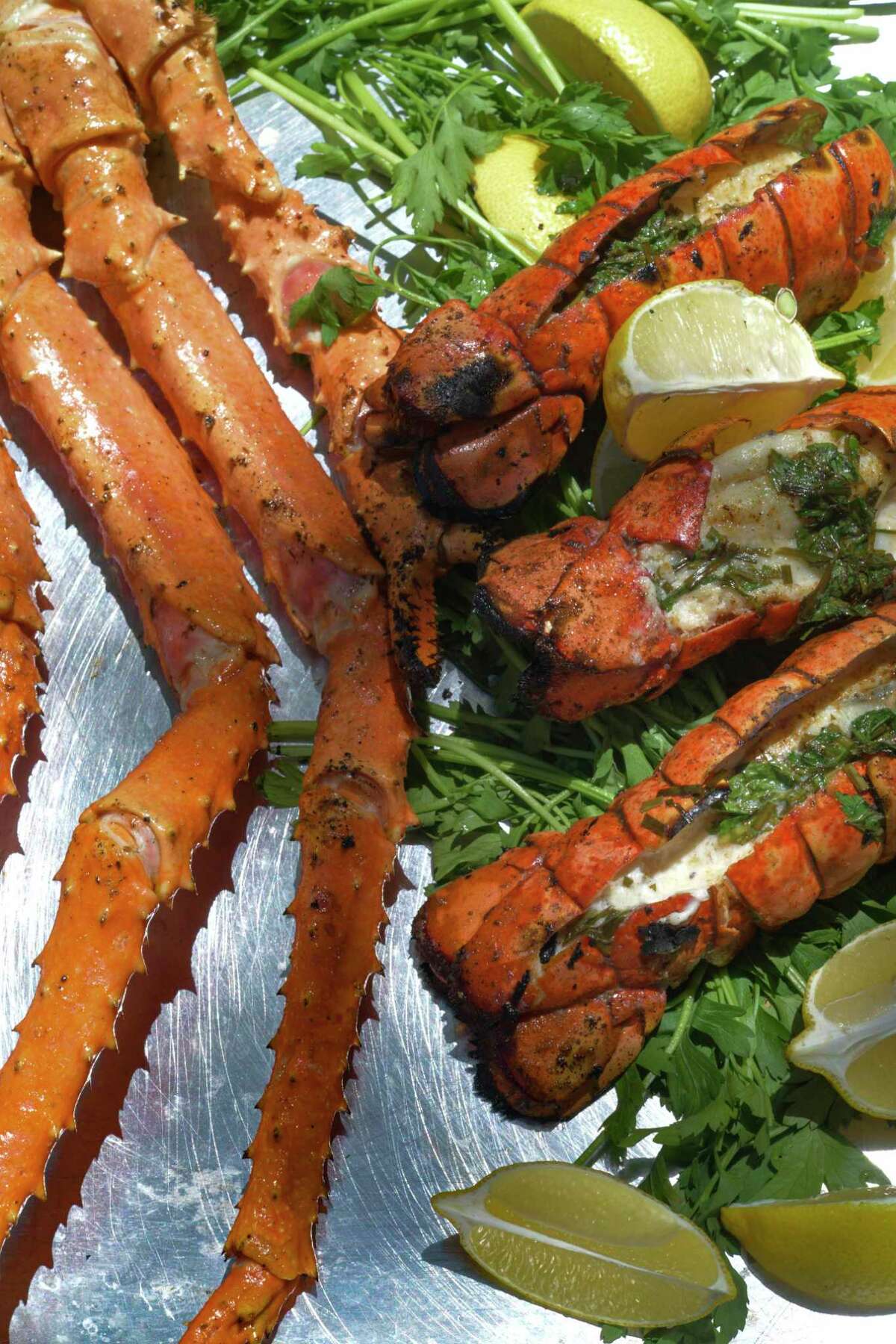 Chuck’s Food Shack How to grill a seafood bounty of Alaskan king crab legs and lobster tails