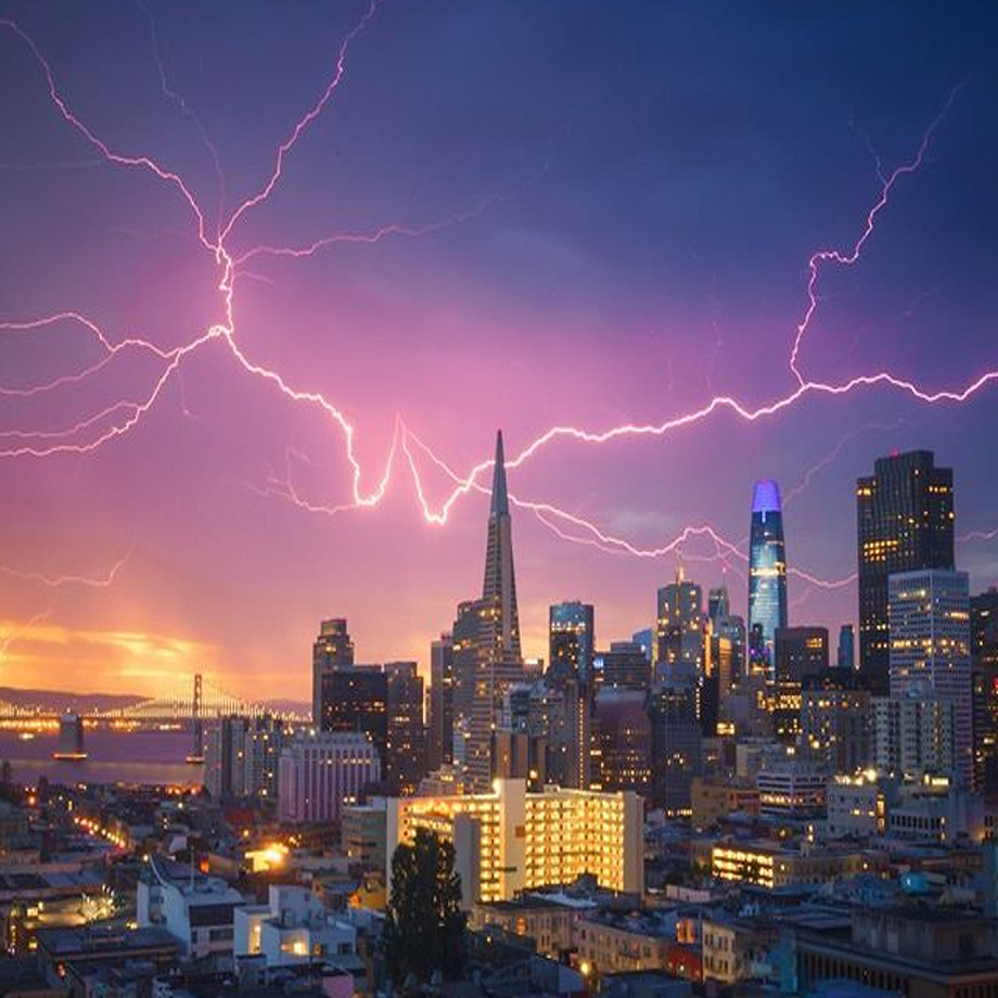 @heyengel photographed this spectacular display from the lightning storm early Sunday morning. Photo: Instagram / Heyengel