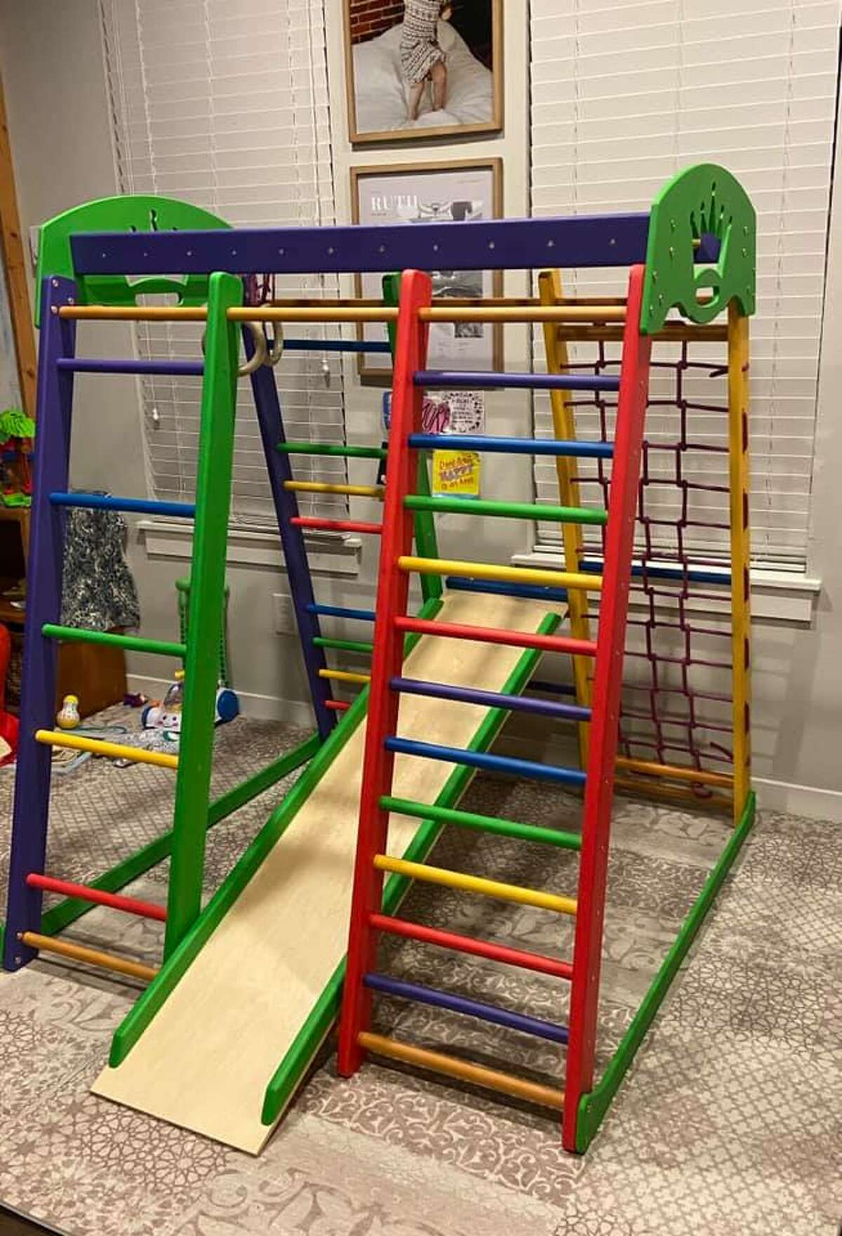 "So glad we realized in March that it was going to be a long while before the kids would have playground access again and grabbed one of these before they were hard to find."