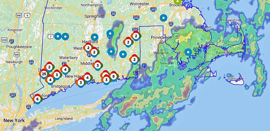 Strong thunderstorms knock out power to thousands in CT