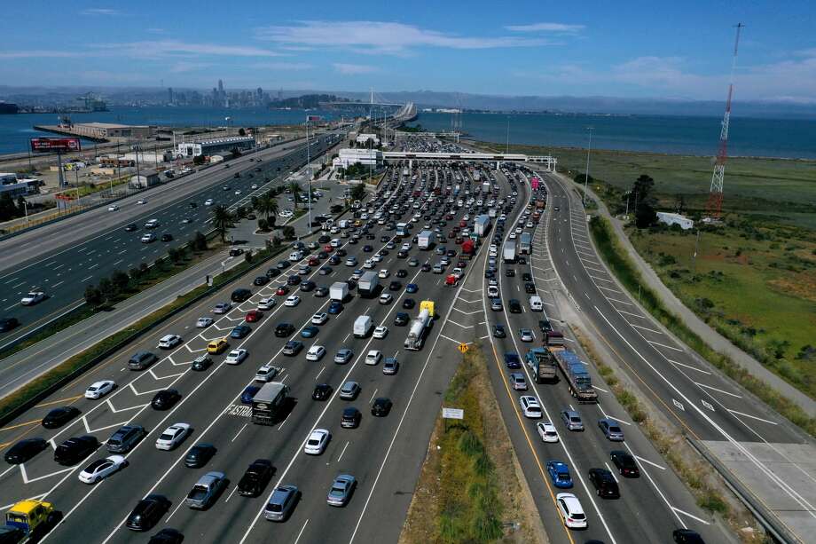 FILE - Traffic backs up at the San Francisco-Oakland Bay Bridge toll plaza along Interstate 80 on July 25, 2019 in Oakland, California. Photo: Justin Sullivan/Getty Images / 2019 Getty Images