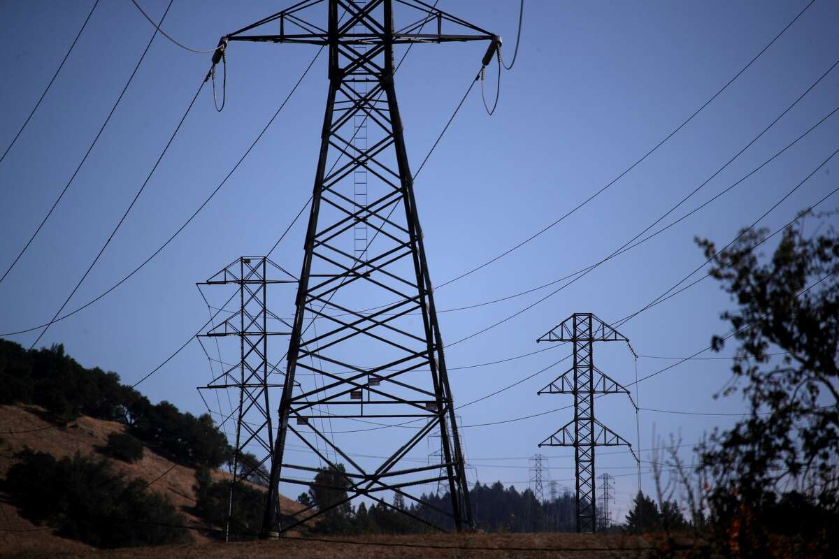 A view of power lines during a PG&E public safety power shutoff on Nov. 20, 2019, in Santa Rosa, Calif.