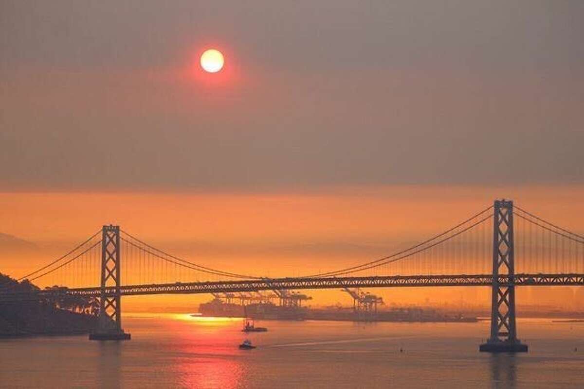 Bay Area skies were covered in smoke from multiple wildfires at sunrise on Aug. 19, 2020.