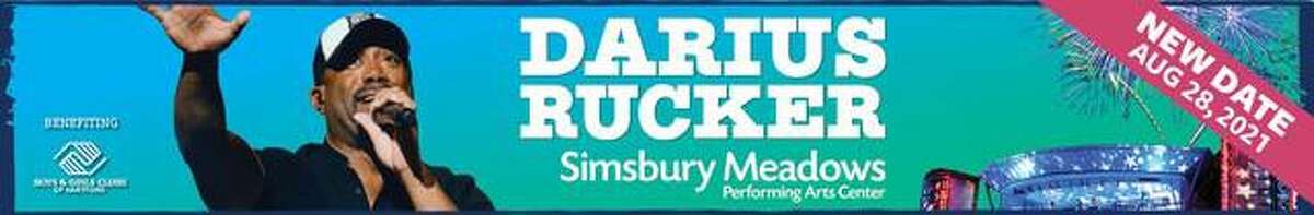 Darius Rucker's concert at Simsbury Meadows in August has been rescheduled from this Aug. 28 to Aug. 29, 2021.