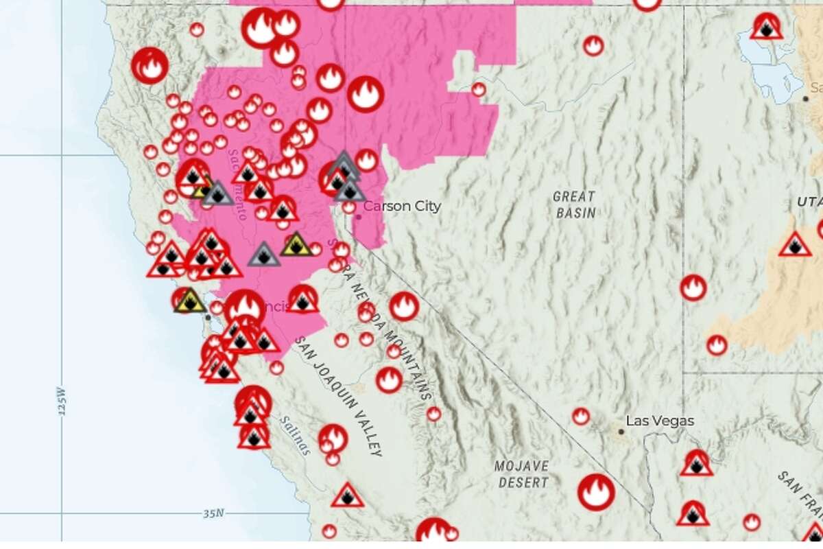 Dozens of wildfires are burning around California and the San Francisco Bay Area.