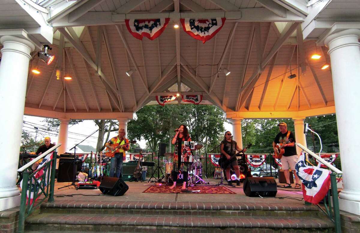 The Void entertains the crowd at Paradise Green during the 2020 Summer Concert Series in Stratford, Conn., on Tuesday Aug. 18, 2020. 