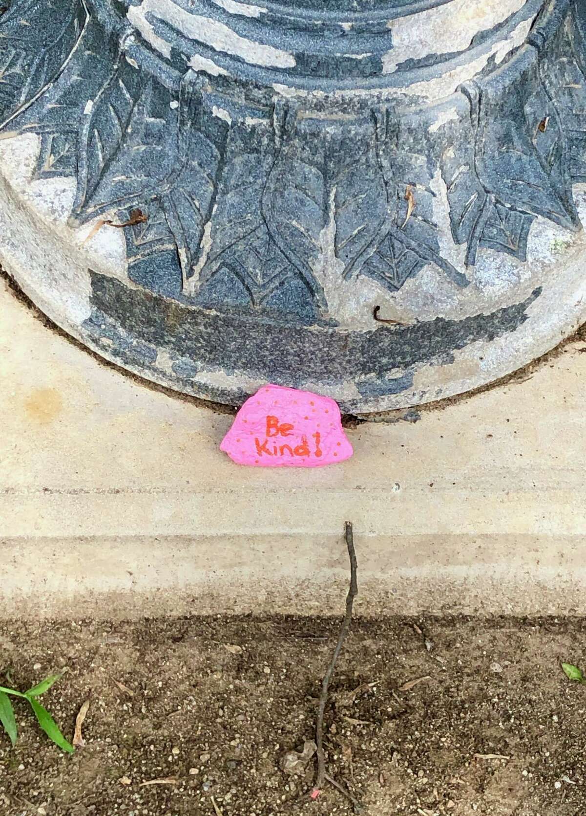 While walking along River Road and through Schenck's Island Park, Nancy McTague-Stock came across a series of inspirational stones. "Love that kids are helping everyone look on the bright side!" she said. Wilton, Conn., Aug. 2020