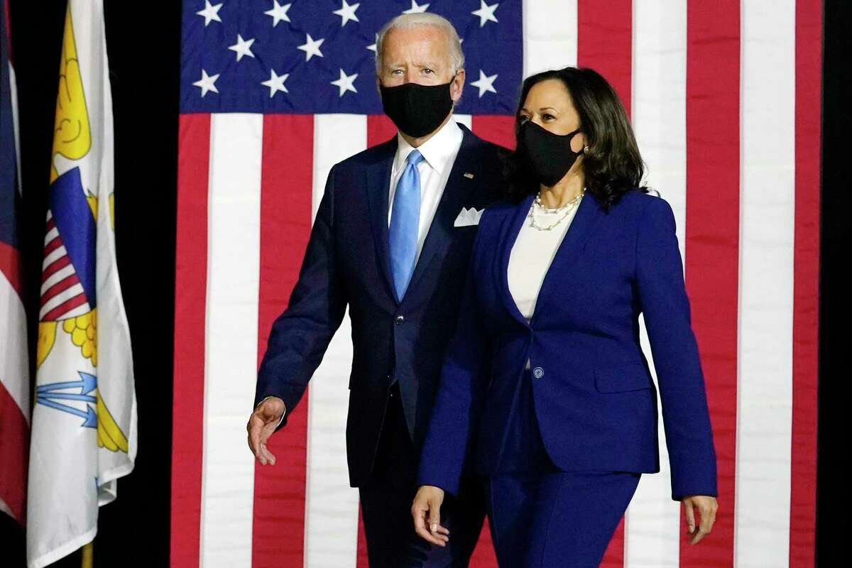 California Sen. Kamala Harris with former Vice President Joe Biden earlier this month. Already there is chatter about a Latino as the next senator from California. Not so fast. Biden-Harris might lose, and a Latino senator might not make a difference.