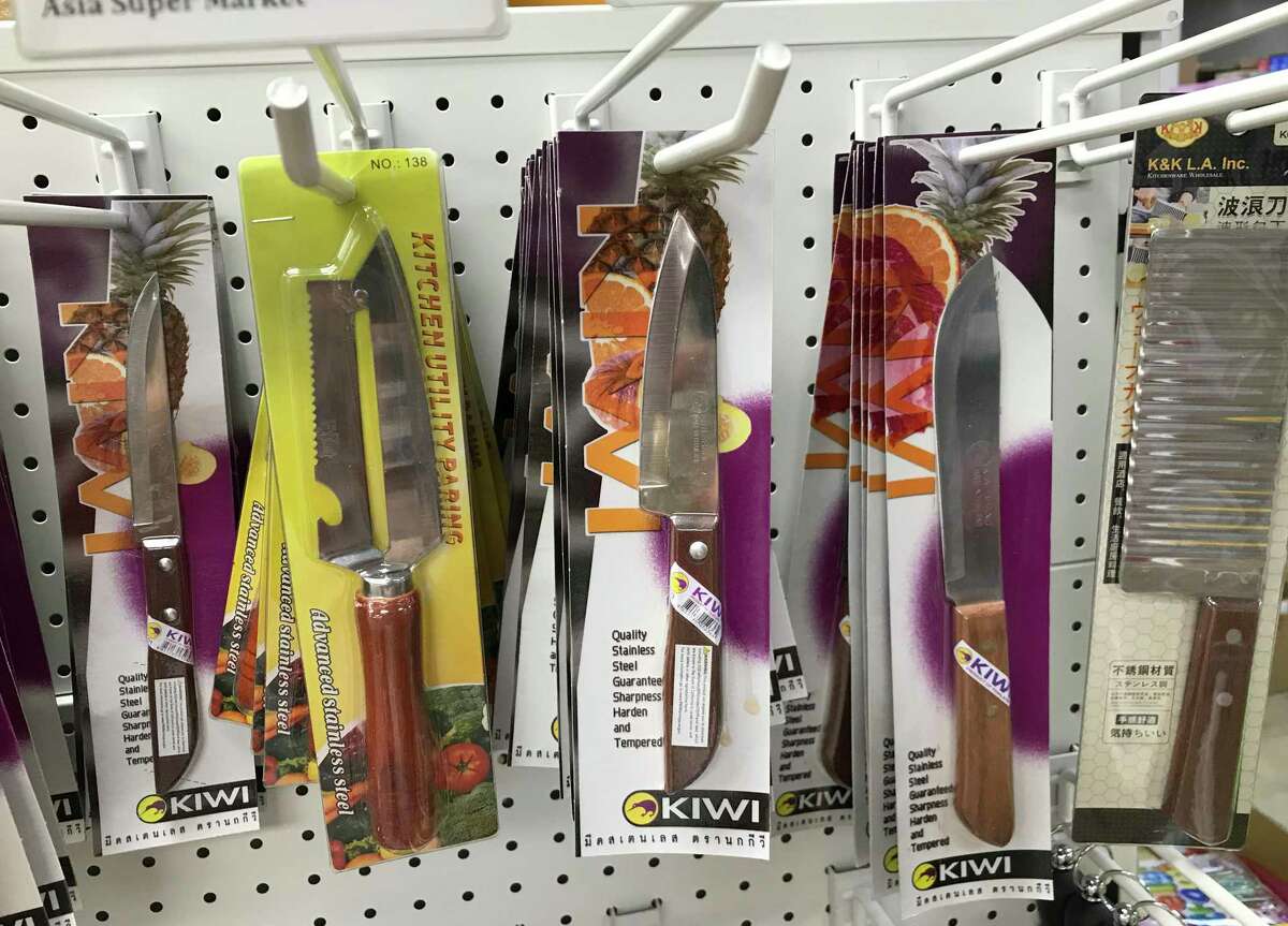 A selection of Kiwi-brand knives at Asia Supermarket